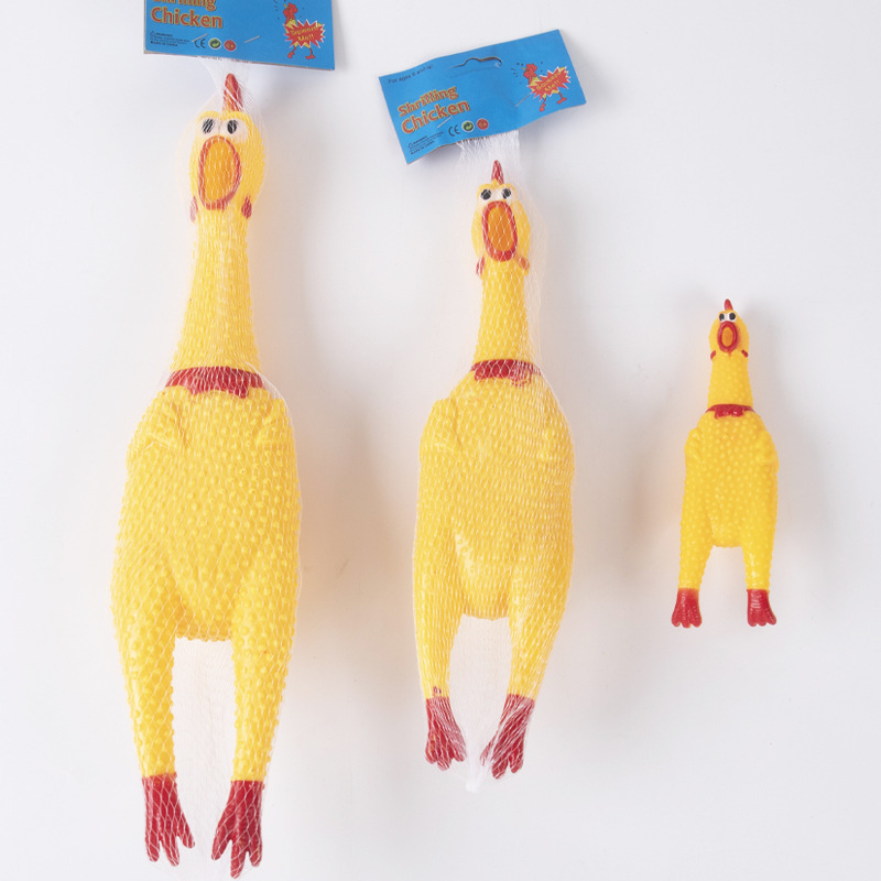 Large and medium-sized small size vinyl barking chicken dog vent decompression trick toy voice pet toy scream chicken