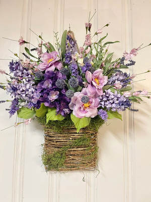 Lavender Basket Garland Mother's Day Garland Gift for Mom Cross Border New Product Scene Decoration Door Hanging Garland