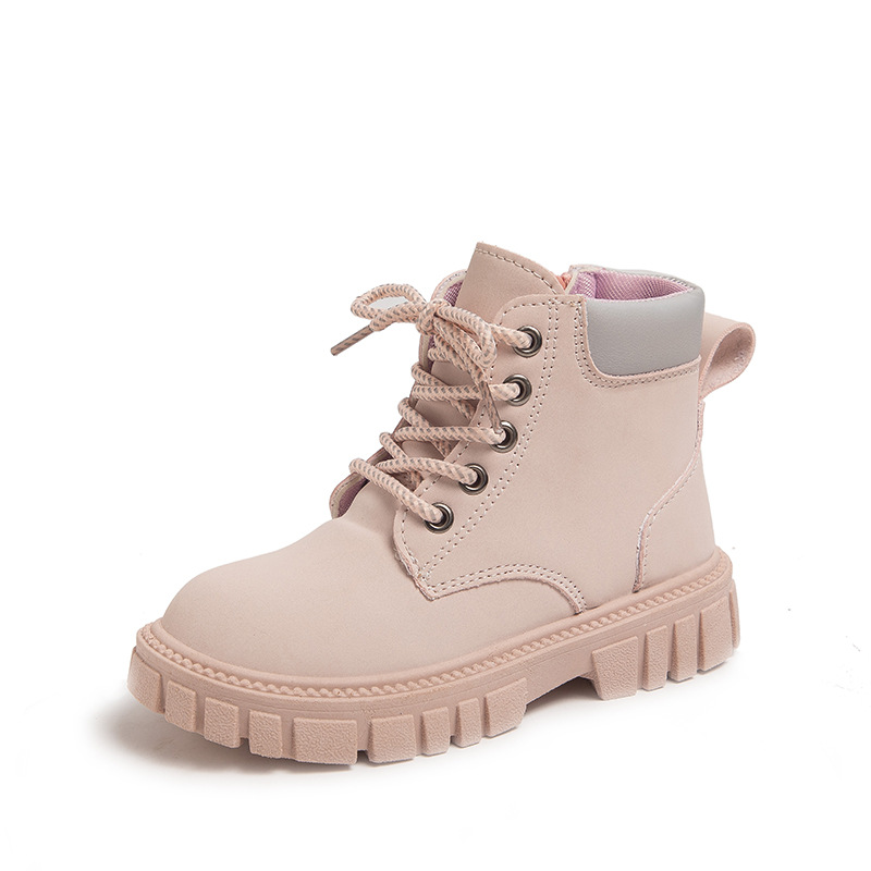 Children's Martin boots British style autumn and winter new men's and women's leather boots workwear style medium and big children's single boots fashion wholesale