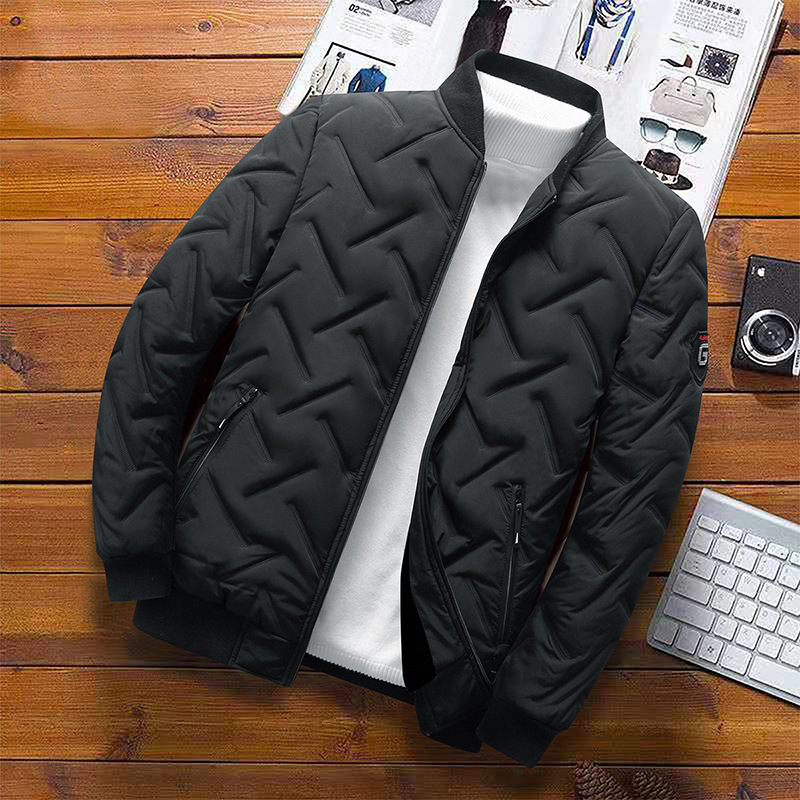 New main push fleece-lined autumn and winter cotton-padded coat men's cotton-padded jacket stand collar tide brand warm coat custom logo wholesale