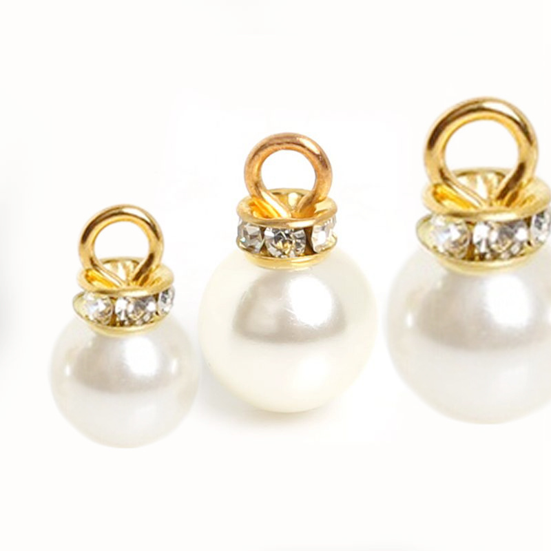 Bright Diamond candy box DIY accessories with hole creamy-white simulation plastic pearl pendant necklace pendant jewelry