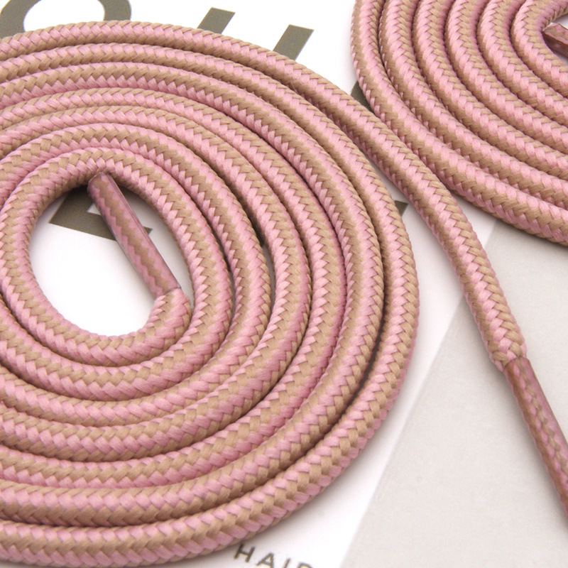 Factory 4mm & 3mm two-color shoelace ribbons sports outdoor polyester round hat rope pants rope lace