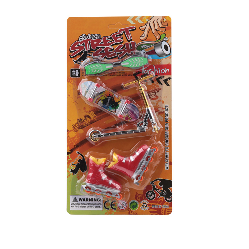 Cross-border mini alloy finger scooter tool assembly frosted New exotic fingertip 6 years old + toy model