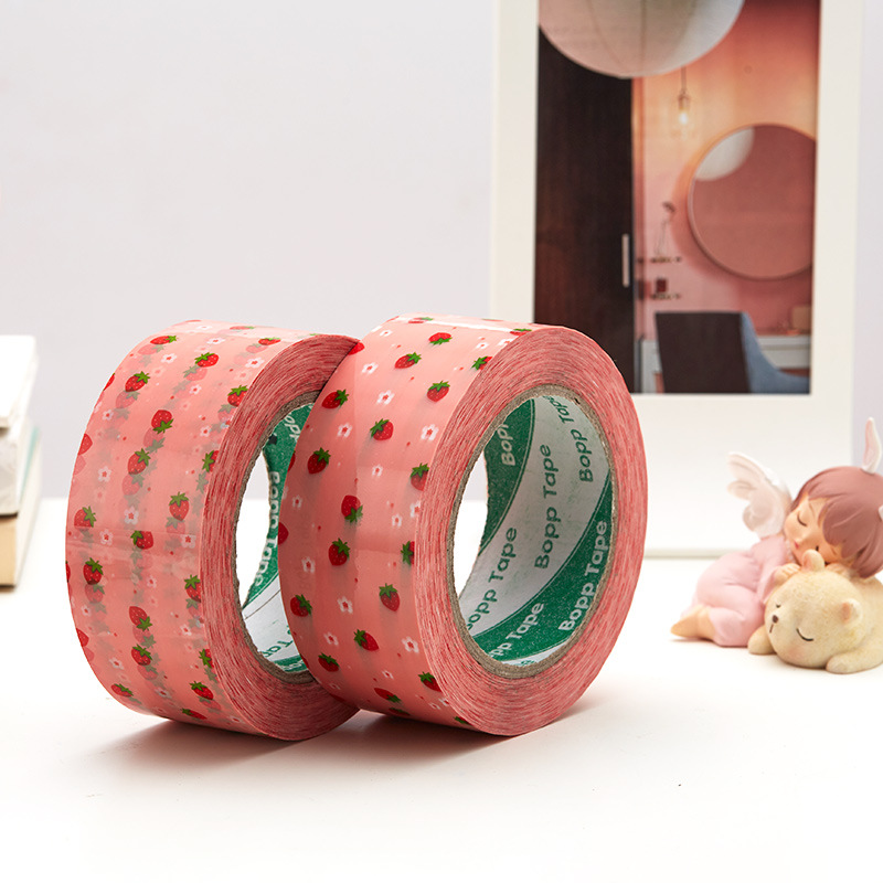 Printed Strawberry Sealing Tape Cute Fresh ins Gummed Paper Packing Sealing Glue Girl Cyber Celebrity Sealing Glue Cloth