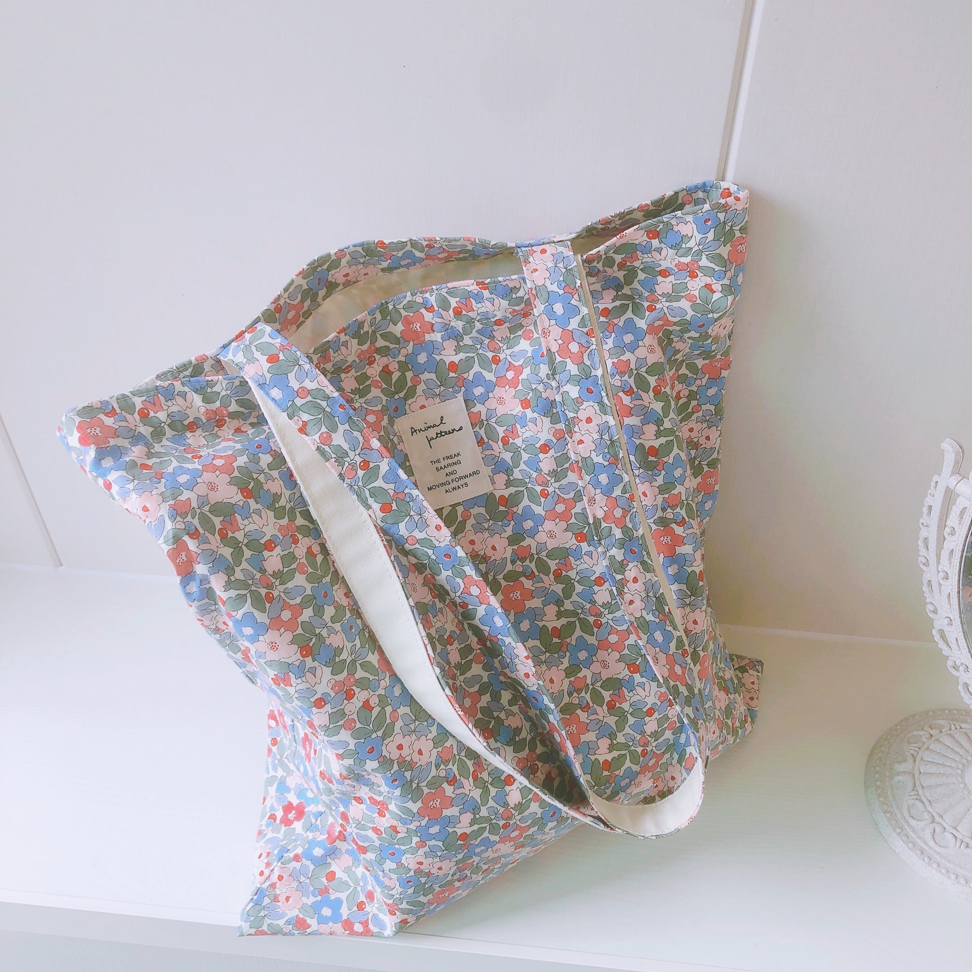 [Su Xi cloth bag] Summer new fresh floral cotton bag single shoulder Women's canvas bag large capacity niche simple