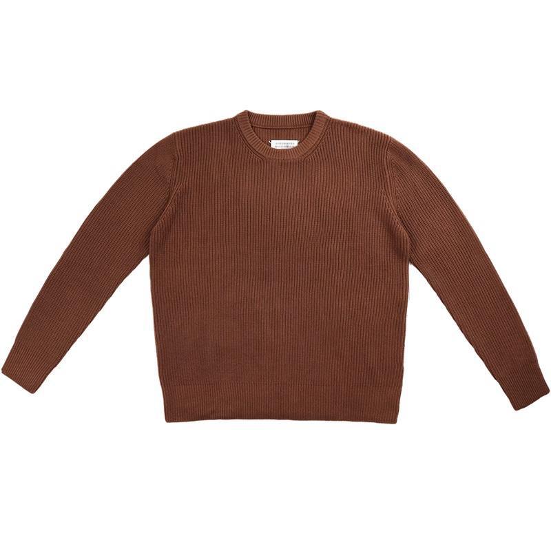 Magila style wool sweater autumn and winter thickened round neck pullover loose fashion trendy apricot brown two-color men and women