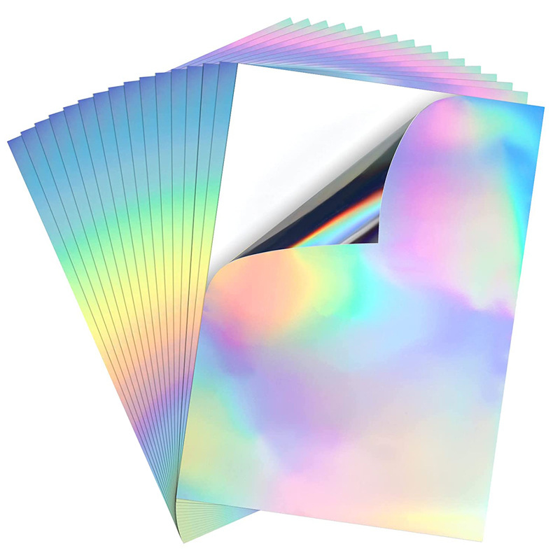 Amazon A4 Inkjet Adhesive Holographic Laser Diamond Sticker Waterproof Inkjet Vinyl Adhesive Printing Paper