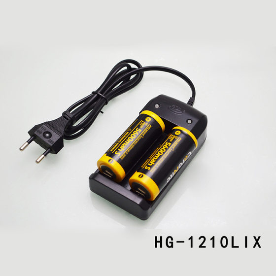 Ring high 32650/26650/18650 4.2V strong flashlight lithium battery charger double slot 1A2A high speed