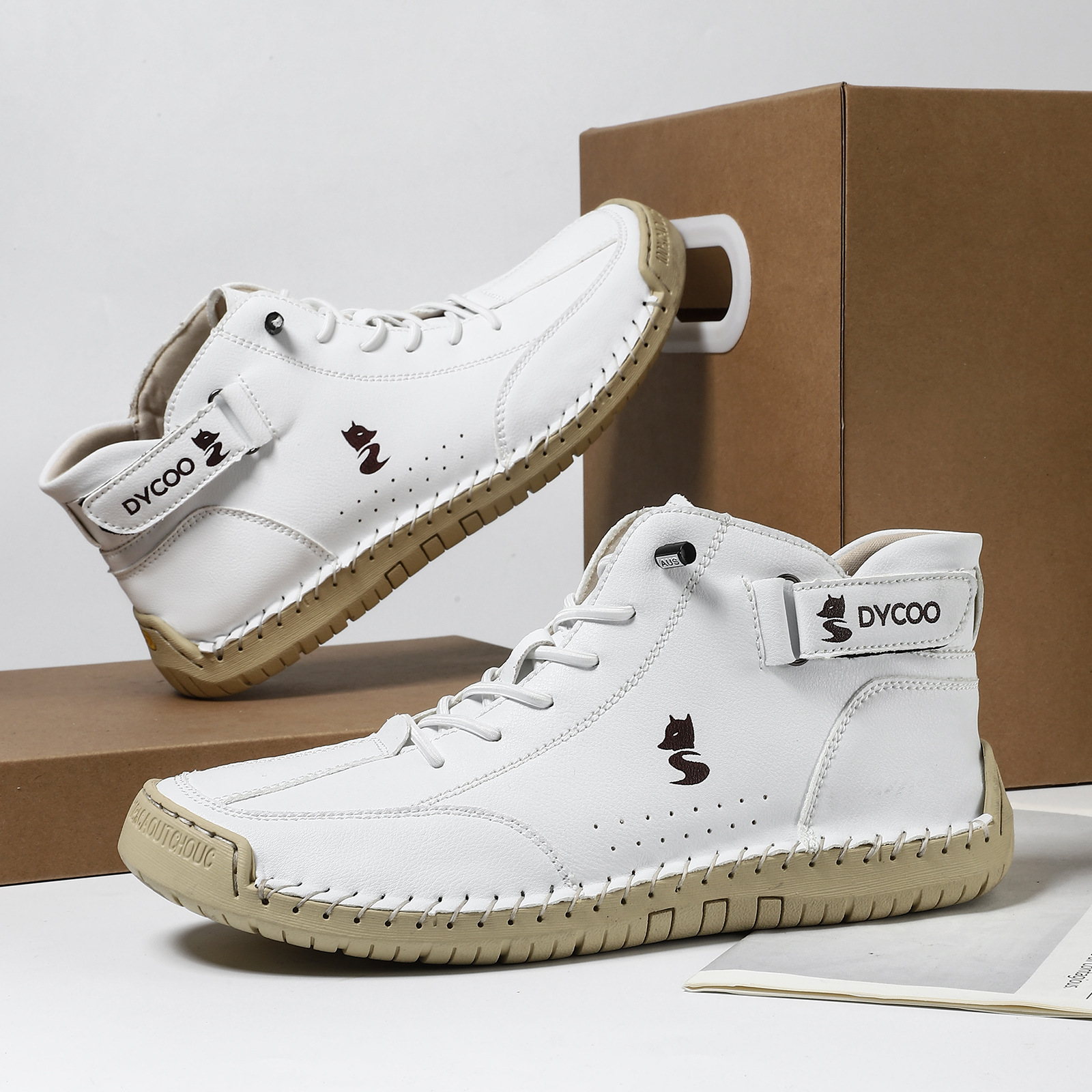 Cross-border popular men's shoes high-top men's casual shoes winter shoes Martin boots men's stitching Fox shoes