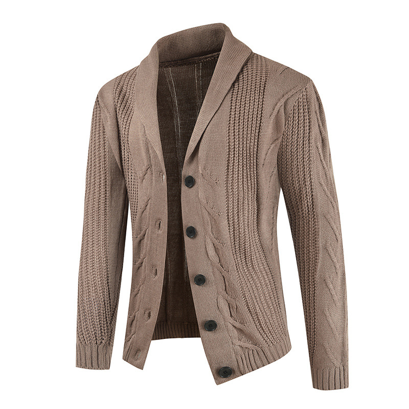 2022 autumn and winter Foreign Trade men's knitwear warm slim button casual sweater men's youth knitted jacket