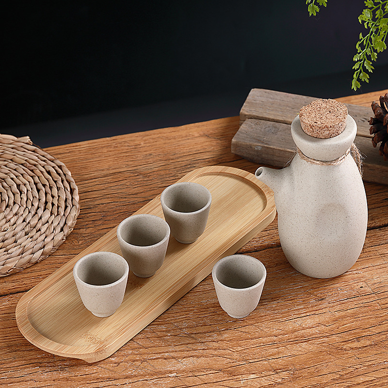 日本式清酒壺白酒陶磁器酒具セット家庭用レストランのホットポット|undefined