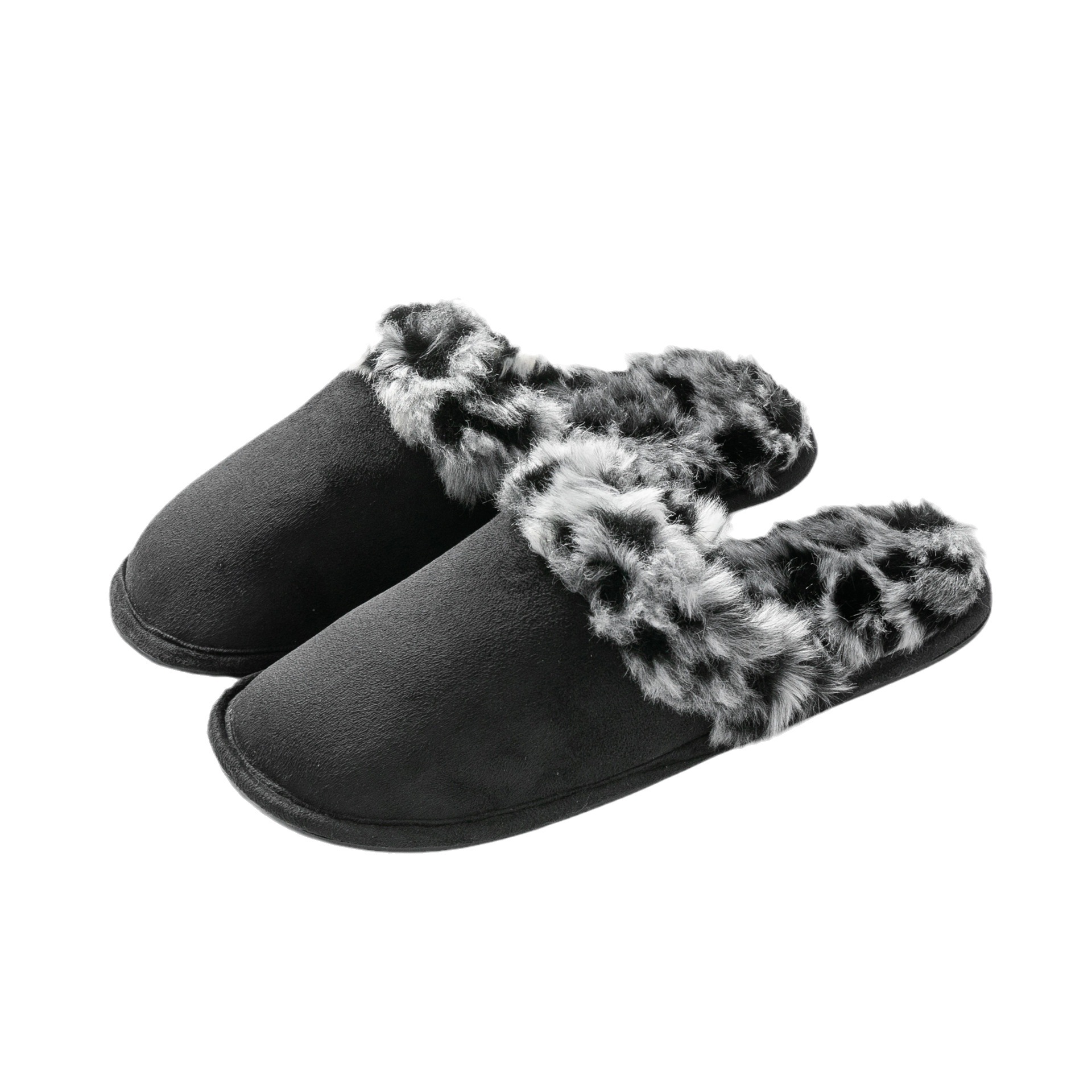Jingshilu Autumn and Winter Couple Thickened fleece-lined Solid Color Warm Household Home Cross-border Cotton Slippers plus size Maomao Slippers for Women