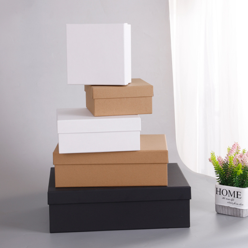 Spot heaven and earth cover belt packaging box clothes bag gift box solid color gift paper box shoes gift box