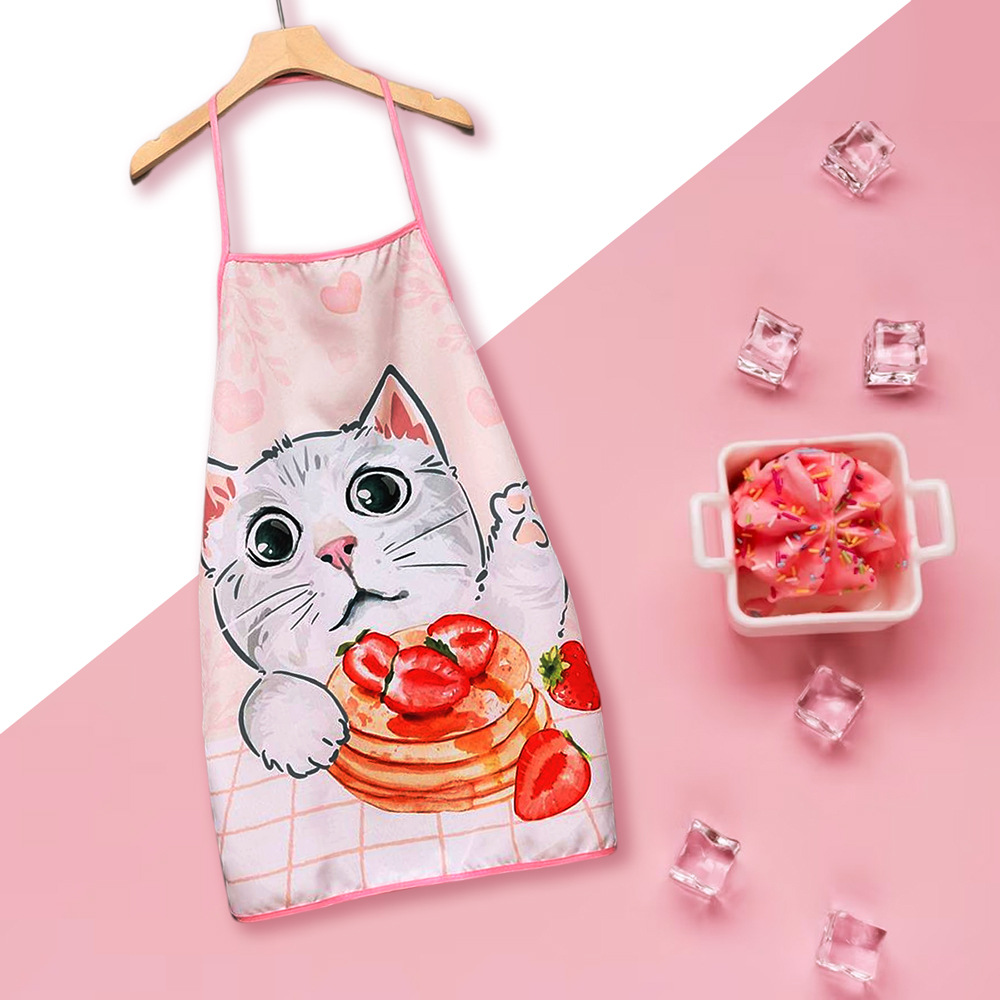 Cross-border new style small fresh cat apron decoration fabric printed apron restaurant bar party atmosphere props