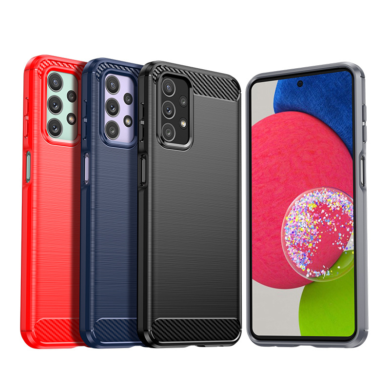 For Samsung A23 5G Phone Case Samsung Galaxy A23E Brushed Carbon Fiber Protective Case Anti-drop Soft Case