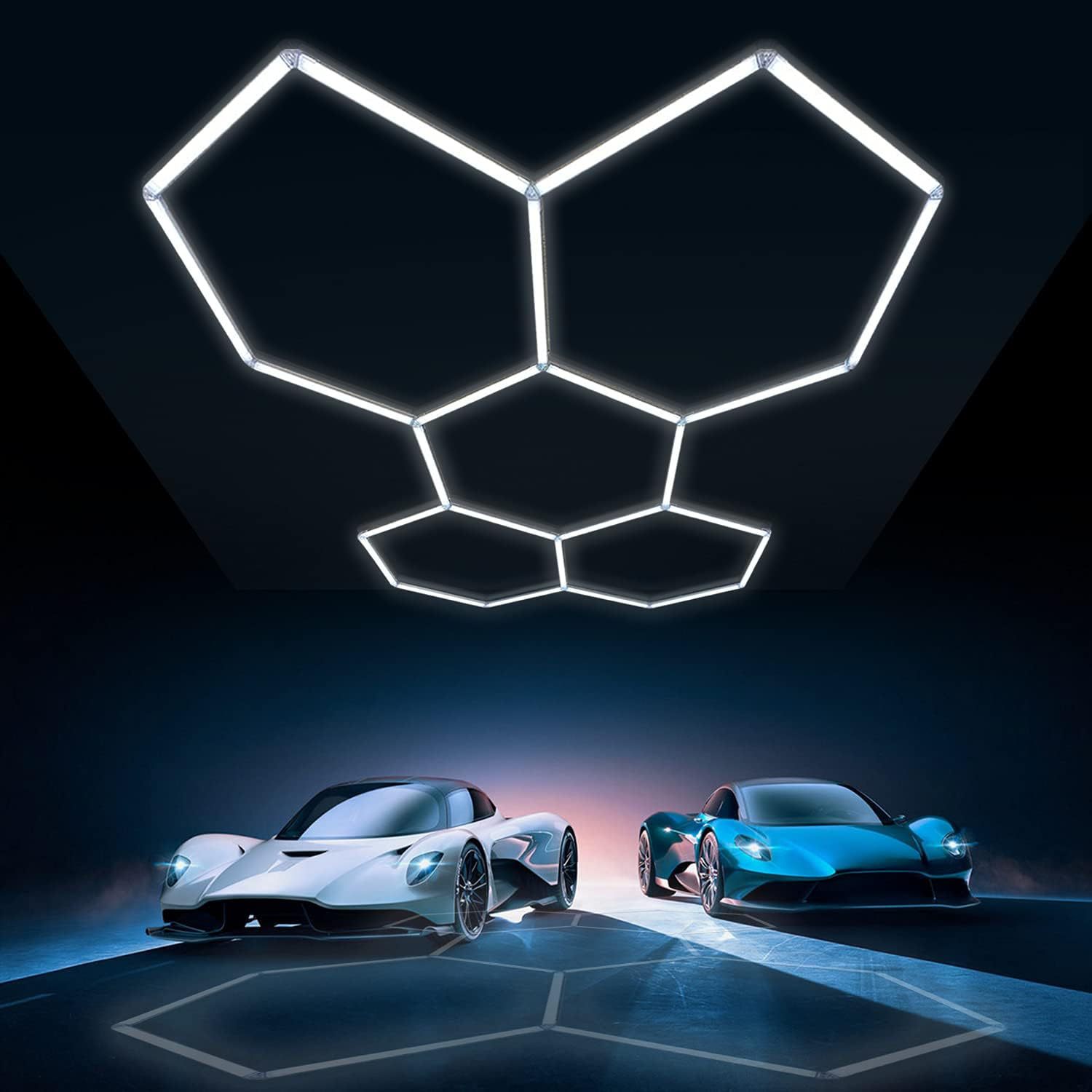 Современный минималистский автомобильный салон красоты Workshop LED шестиугольник гараж сотовый свет 5