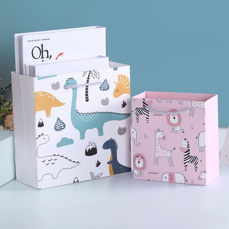 Creative cartoon Gift Bag tote bag children's birthday gift bag hand gift packaging bag shopping bag paper bag in stock