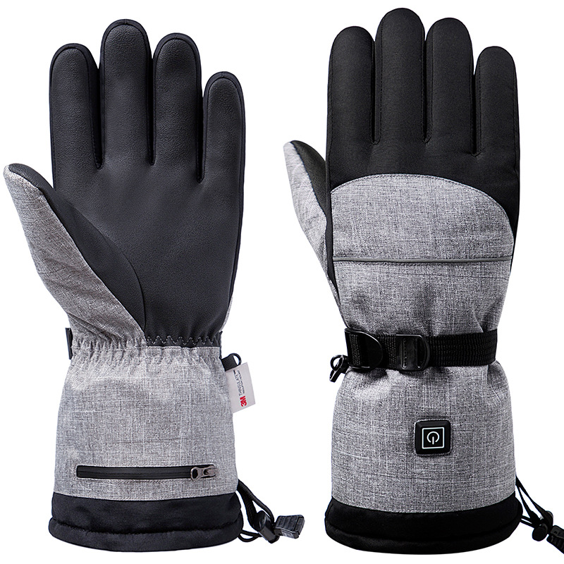 Smart USB battery heating men's and women's gloves winter warm outdoor hiking riding skiing heating gloves