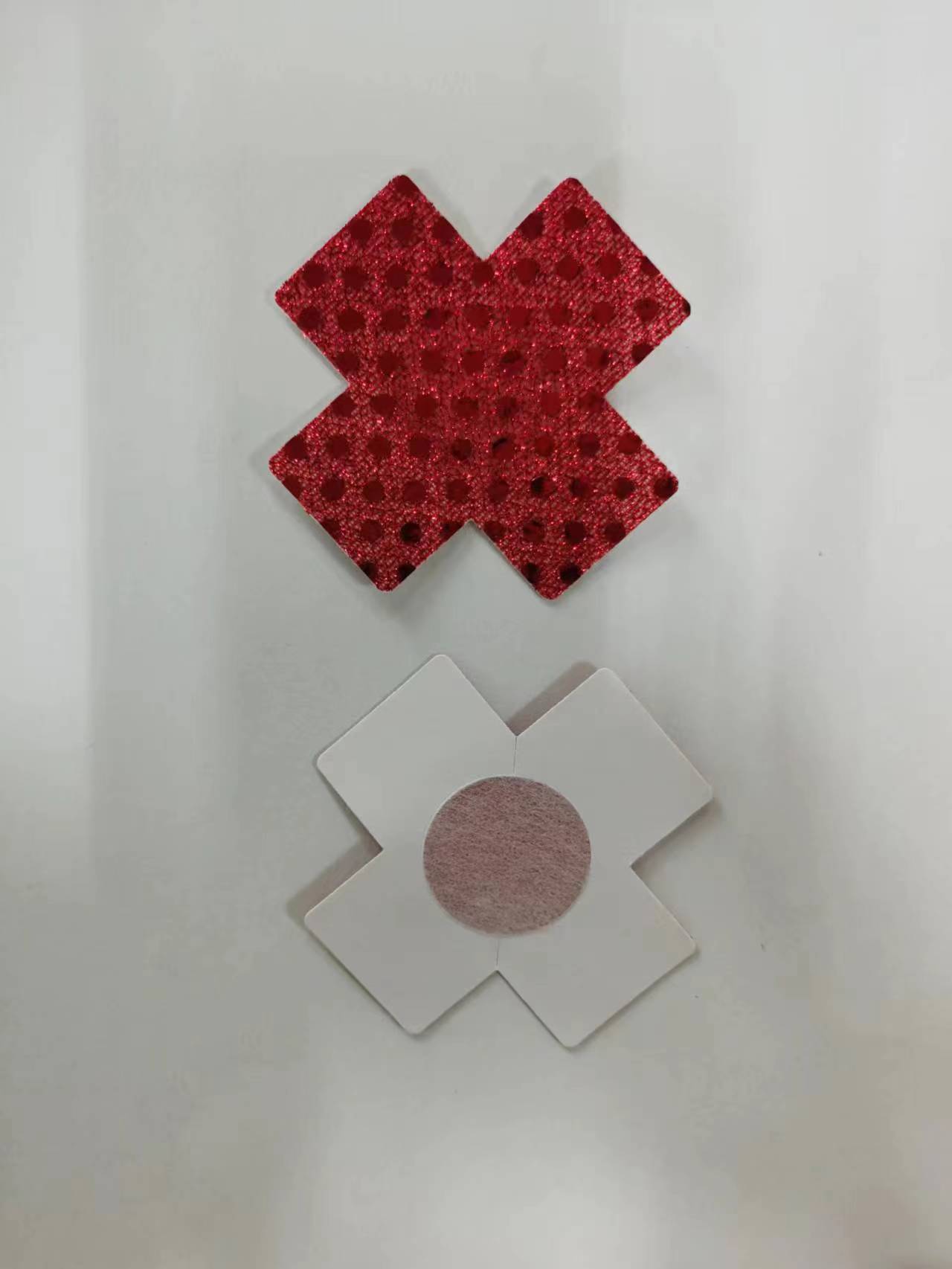 Red sequins small cross disposable nipple stickers breathable invisible cute beauty chest stickers factory direct spot