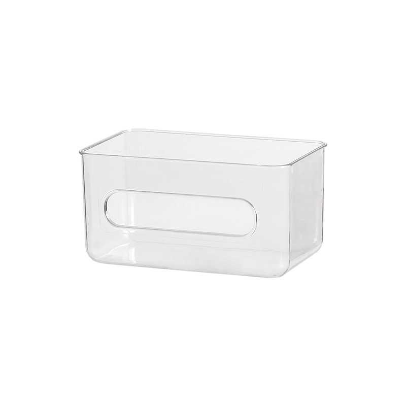 Punch-free wall-mounted transparent large open mouth easy-to-take mask storage box desktop side opening tissue tissue tissue box manufacturer