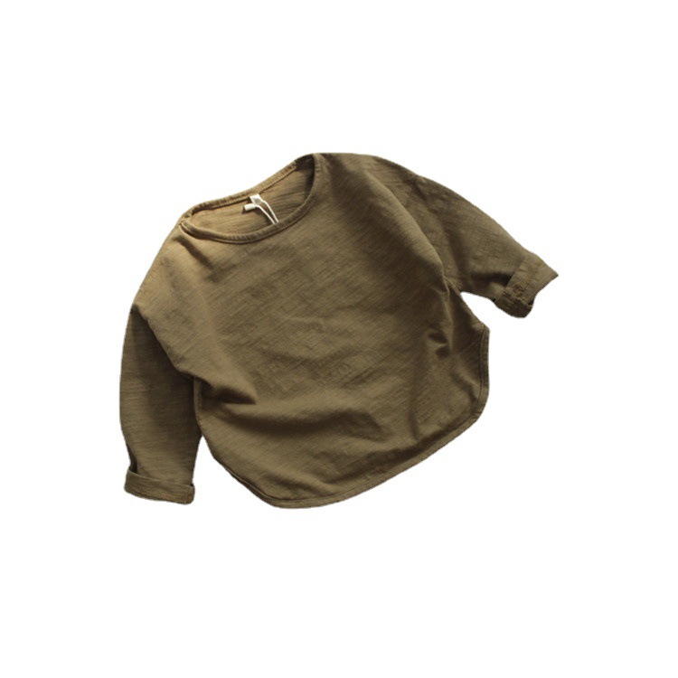 Forest map autumn children's long-sleeved T-shirt Korean wide bamboo fabric round neck children's T-shirt