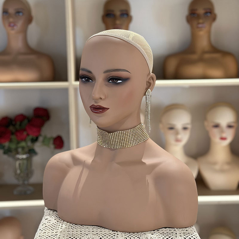 European and American double-shoulder dummy head wig display half-length model female photo props model head simulation pvc head model