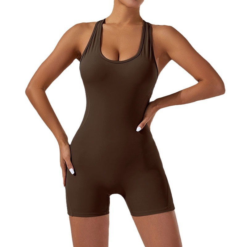 Spring Dance tight breathable training Sports yoga jumpsuit hip lifting backless one-piece quick-drying yoga clothes for women
