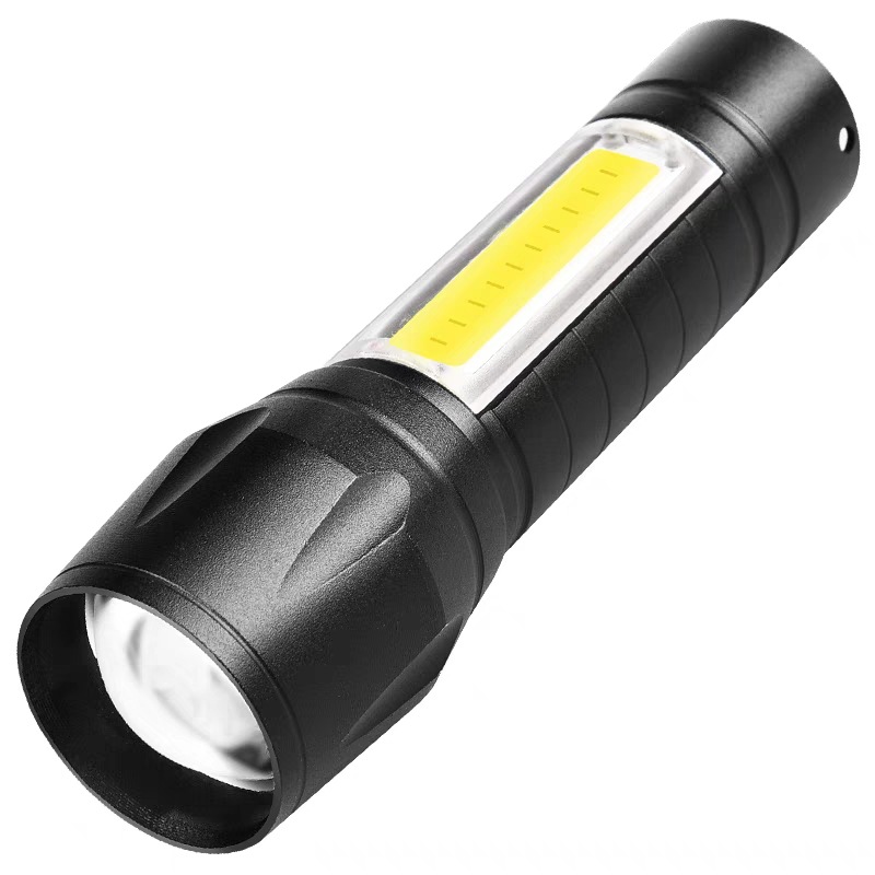 LED strong light aluminum flashlight rechargeable mini side light work light USB charging outdoor lighting