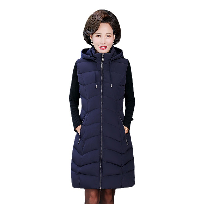 Mom's Autumn and Winter Clothes Cotton-padded Jacket Vest Women's Middle-aged and Old-aged Vest Large Size Middle-aged Vest Jacket Waistcoat