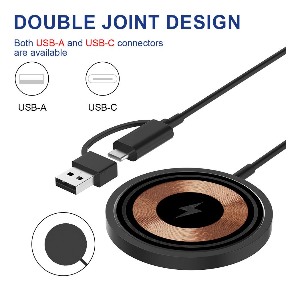 Cross-border wholesale for Apple 8-15 mobile phone wireless charging Magsafe magnetic 15W fast charging wireless charger