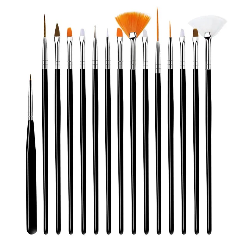 15 PCs nail plastic rod point drill pen painting color point ball pen phototherapy pen manicure suit