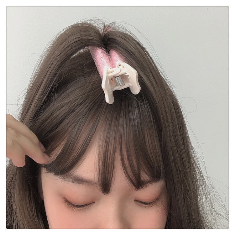 Korean pink hair root clip girls balls hair root fluffy clip lazy hair fluffy air bangs curling tube