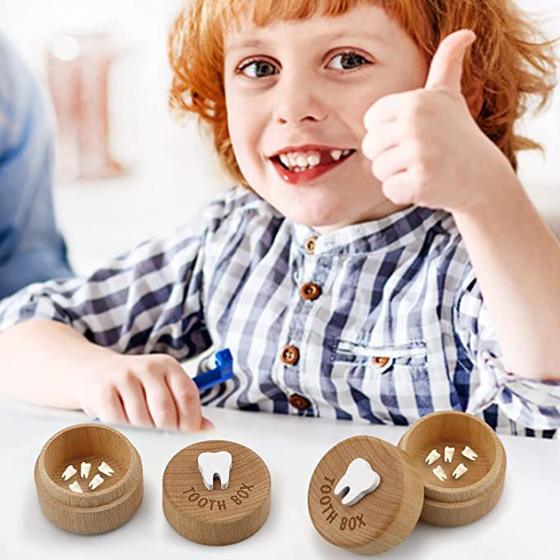 Modern Simple Baby Deciduous Teeth Box Children's Teeth Collection Commemorative Box for Fetal Hair Umbilical Cord Preservation Wooden Box