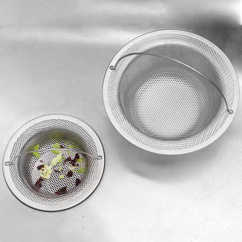 Wholesale kitchen sink fine mesh drain with rubber plug net red slag screen sewer anti-blocking stainless steel filter screen