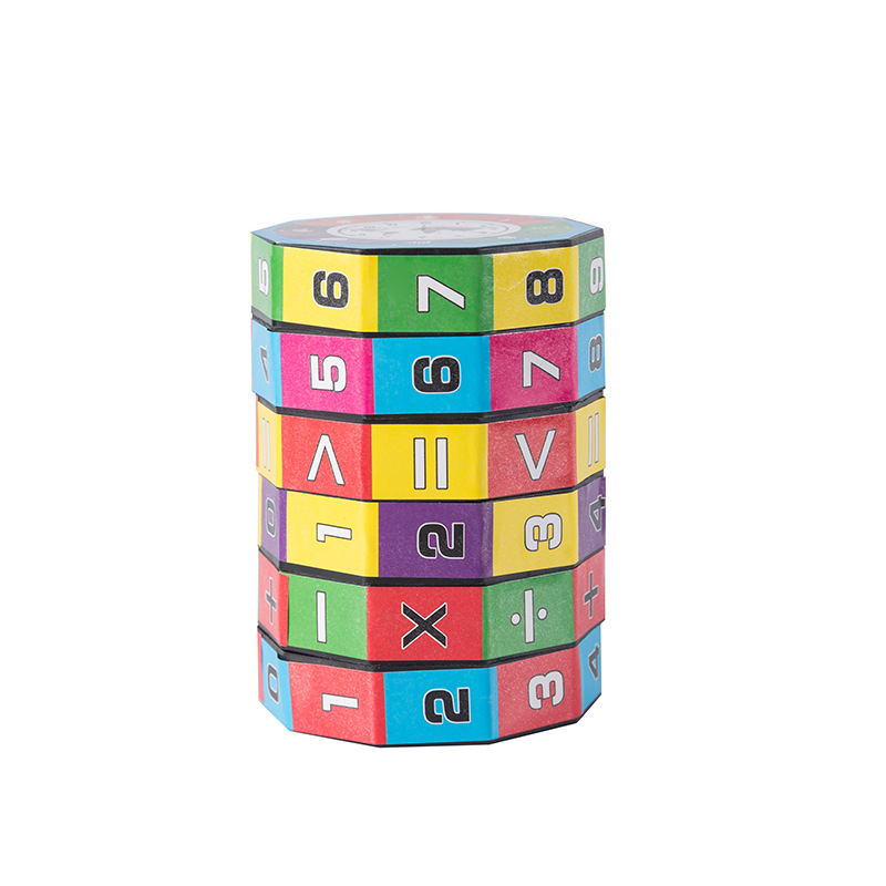 Children's puzzle Rubik's Cube early education arithmetic creative addition, subtraction, multiplication and division removable cylindrical Primary School students Digital Rubik's cube wholesale