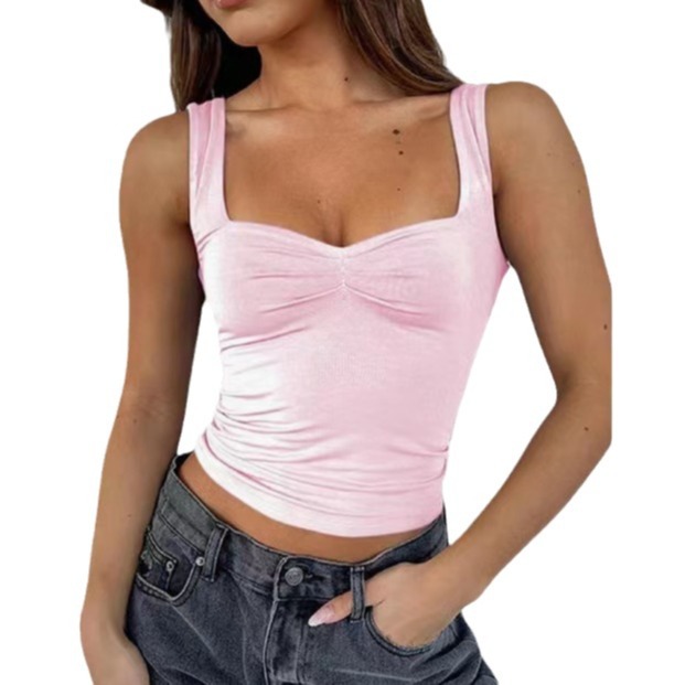 Qiduo women's clothing all-match bottoming square collar vest inner strap simple fashion