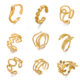 European and American popular stainless steel love opening ring female personality hip hop line cross heart titanium steel ring wholesale