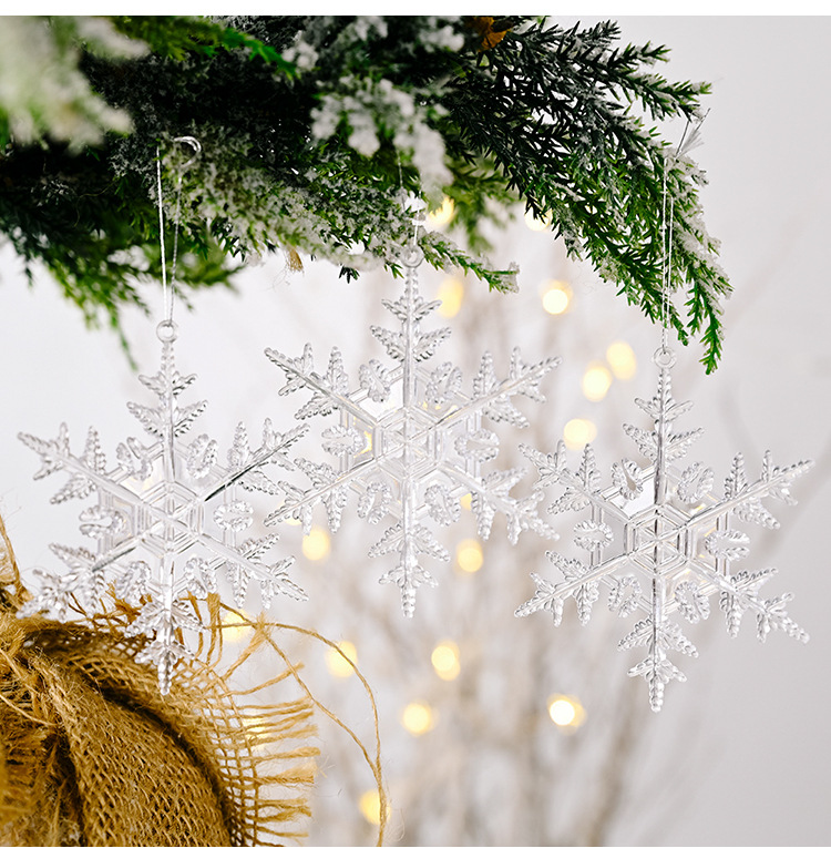 Weihnachtsbaum-Dekoration, transparenter Schneeflocken-Anhänger, kreative neue Hirsche zum Aufhängen, Weihnachtsbaum-Dekoration_voghion.com