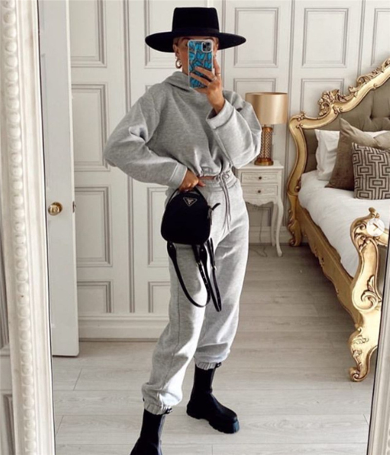 2022 Amazon ebay Spring and Autumn New European and American Foreign Trade Fashion Long Sleeve Sports Leisure Sweatshirt Set Two-Piece Set