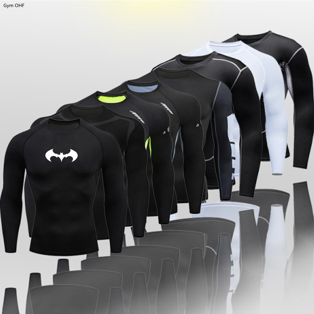 2099 cross-border hot Men's Fitness clothes thin Batman tight t-shirt shirt quick-drying high elastic sportswear
