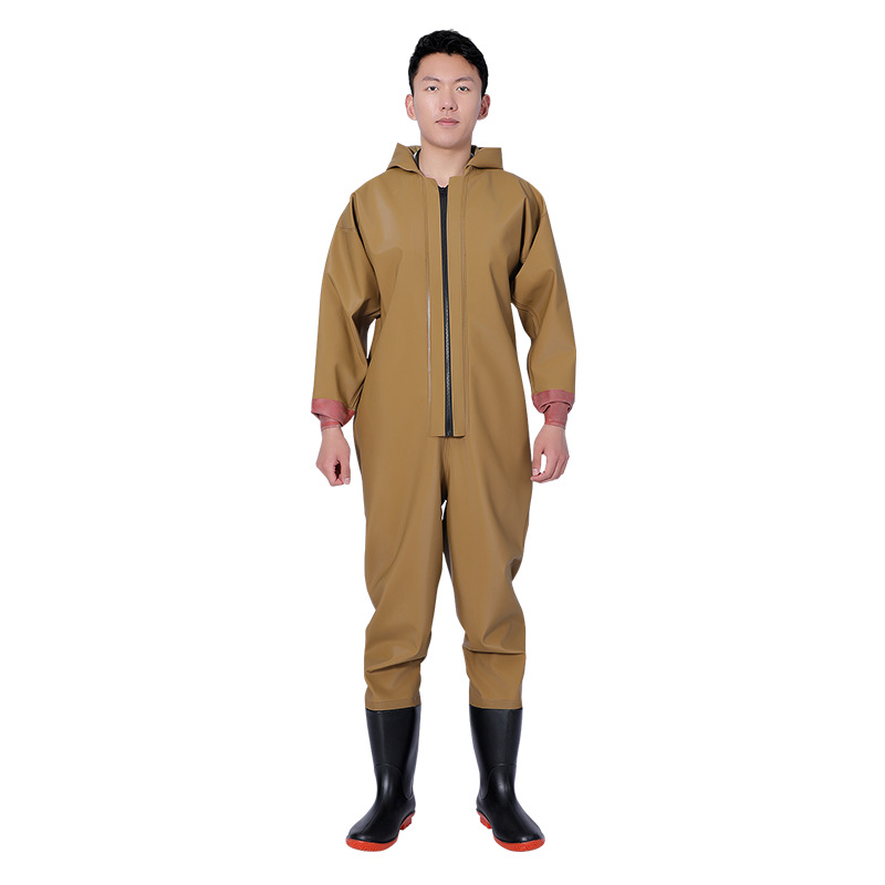 Yuduo manufacturers wholesale waterproof conjoined water pants winter fishing gloves clothing rain boots rain pants digging lotus root