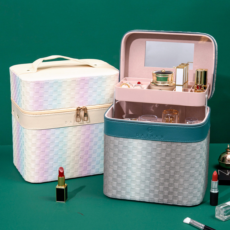 2023 New Stylish Jewelry Box Makeup Box Large Capacity Makeup Bag Travel Handbag Suitcase Storage Box