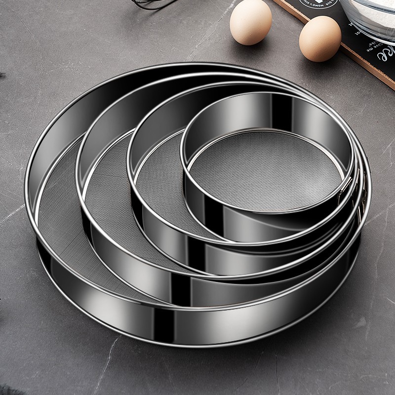Factory direct stainless steel flour sieve round surface Luo filter 40 mesh filter mesh leakage corn sieve kitchen baking