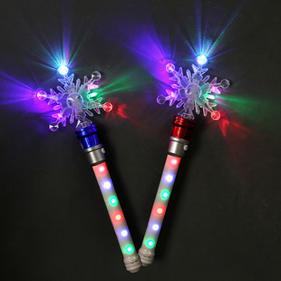 Cross-border LED lights long five-pointed star/snowflake/butterfly/Christmas tree music flash 360 degree rotating rod