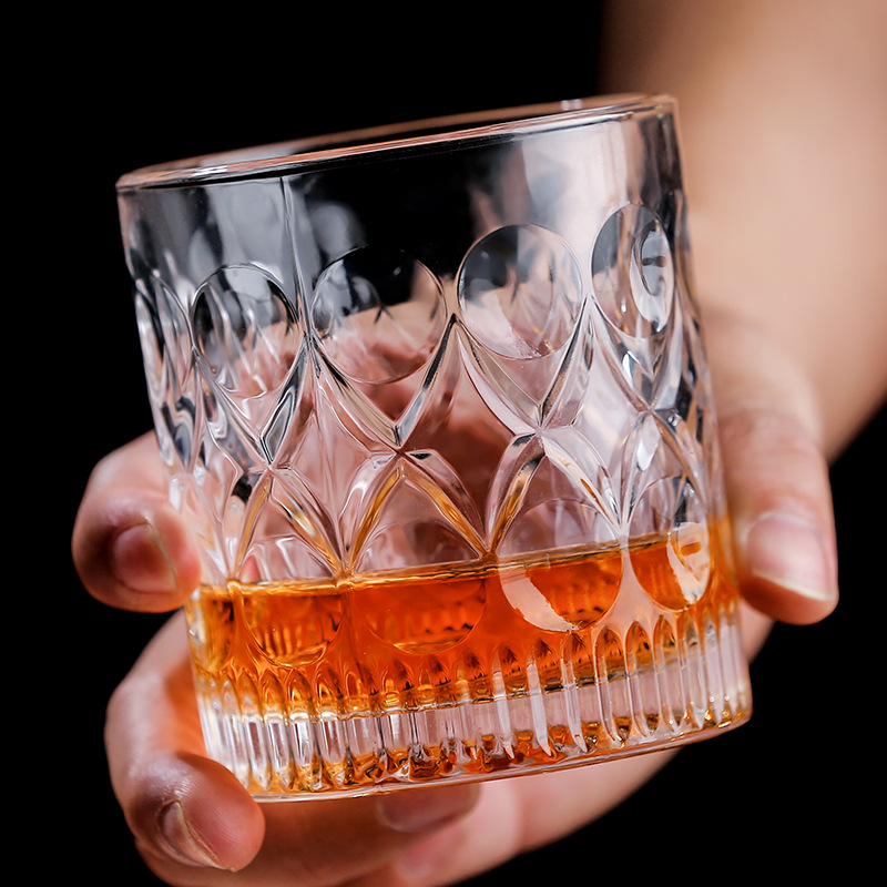 Cross-Border best selling whiskey glass European-style crystal wine glass bar octagonal beer glass glass manufacturers