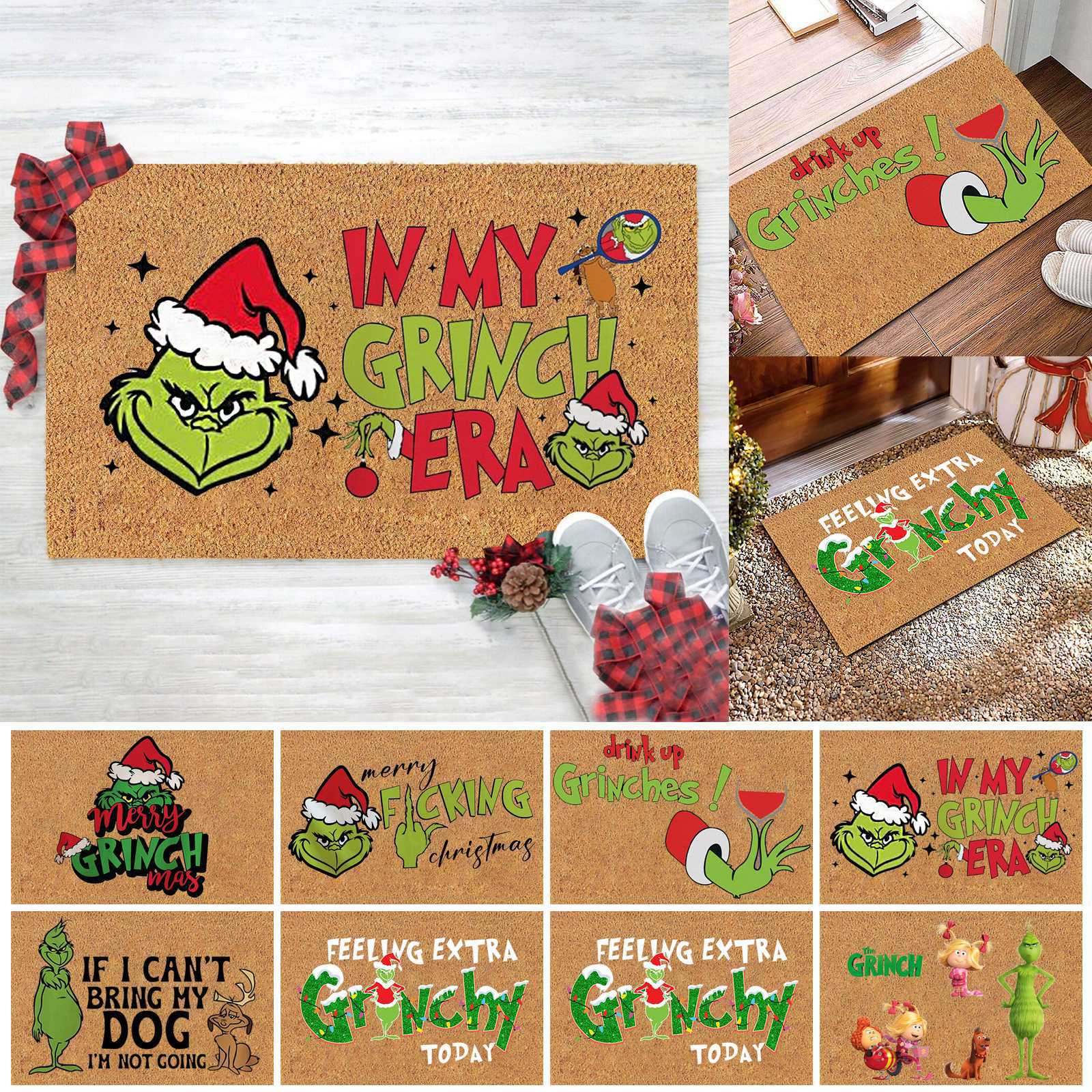 Bathroom foot mat cartoon Greenwich series Christmas entrance floor mat home entrance welcome floor mat_voghion.com