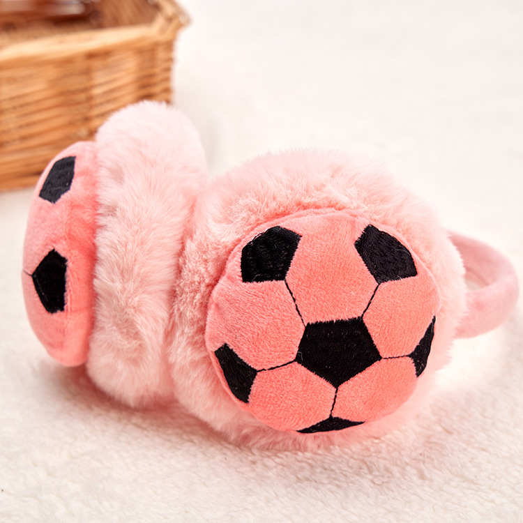 Warm earmuffs 2021 Winter new hot-selling cute football cold-proof antifreeze children plush earmuffs spot wholesale