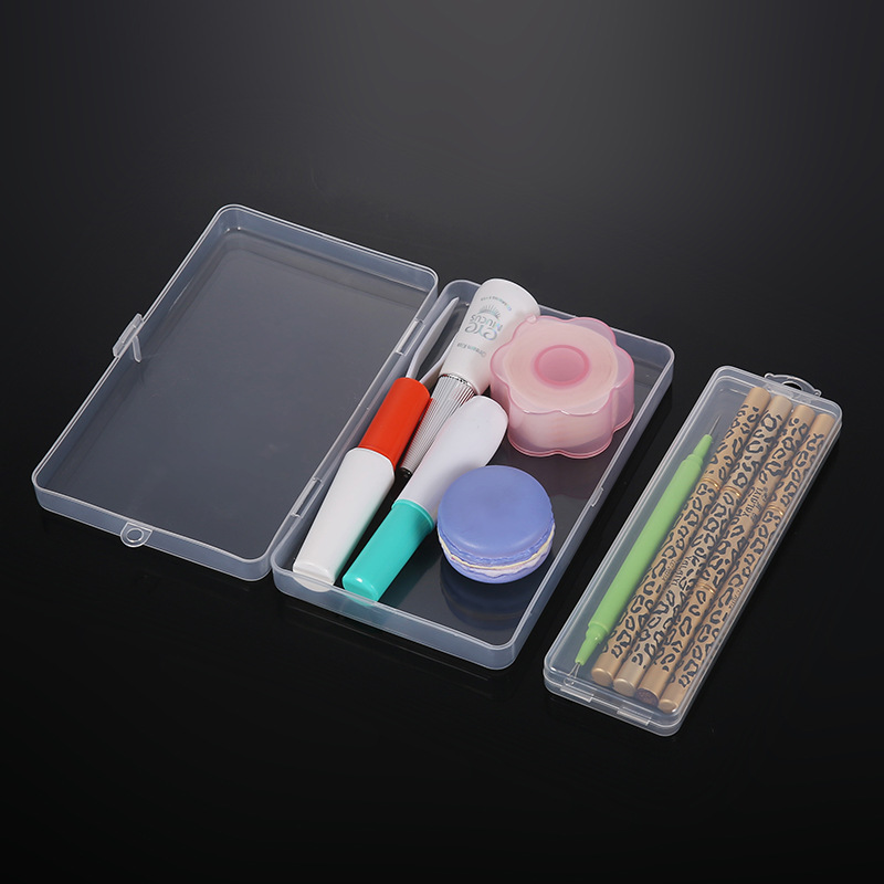 Puff plastic box double eyelid stickers pp box transparent hardened square storage box makeup tools packing box jewelry box