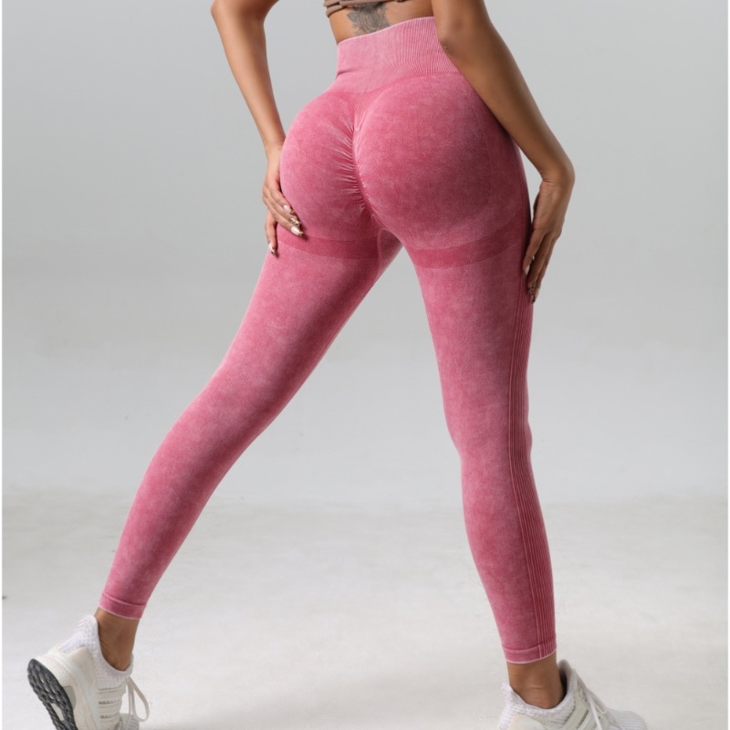 Cross-border seamless peach hip yoga pants belly high waist hip fitness pants women running sports tight pants wholesale