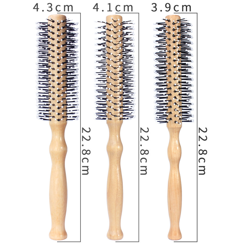 Wooden curly hair comb fluffy pear flower head shape curly hair comb hair hairdressing home roll comb massage roll comb wholesale